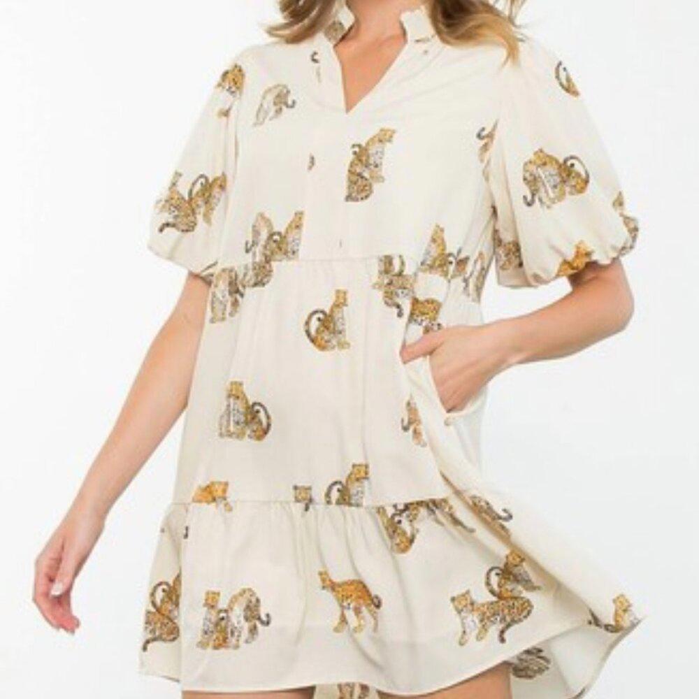 THML Leopard Print Mini Dress